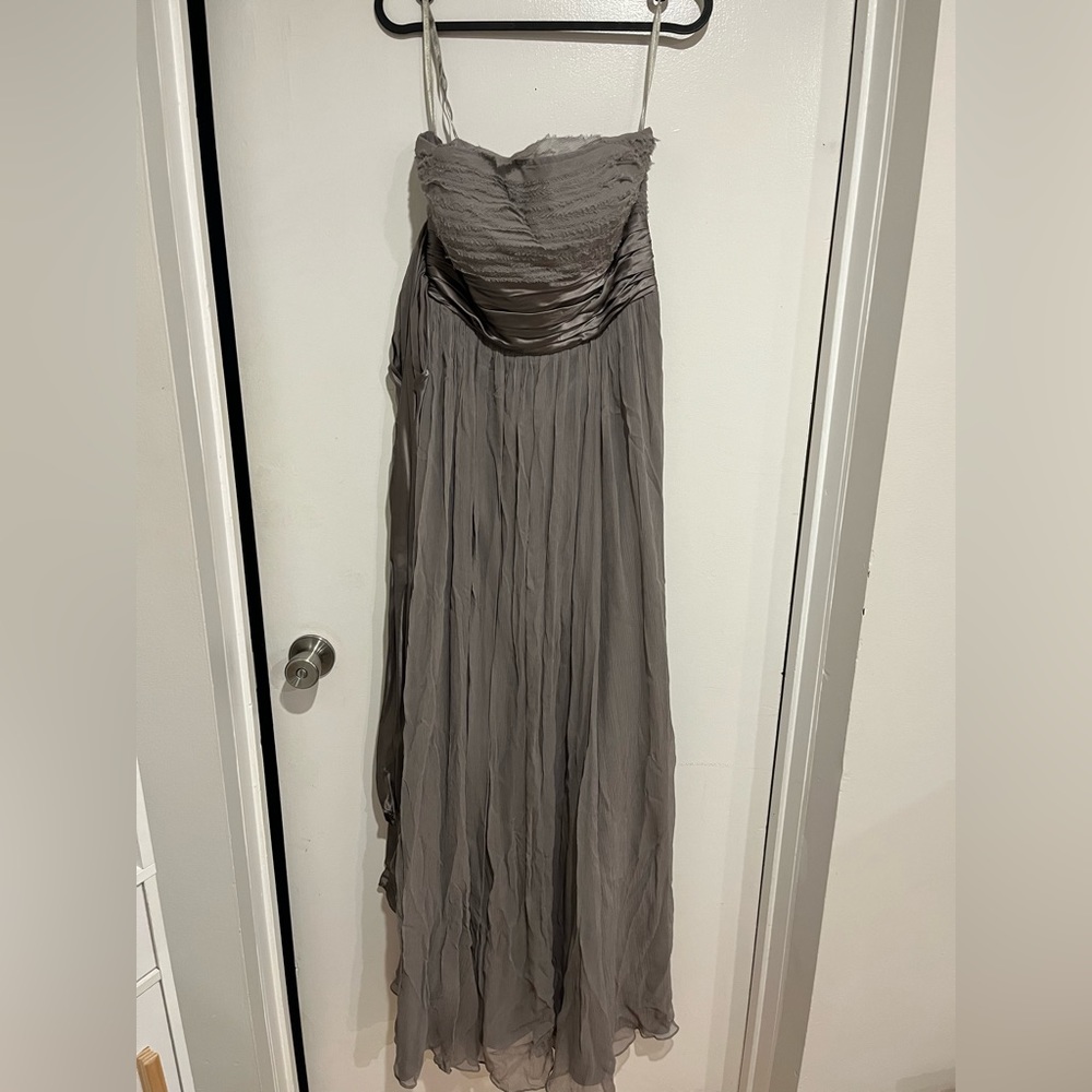 Grey Strapless Formal Dress size 8.
